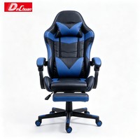 Chaise de jeu multifonction réglable avec bureau pour ordinateur portable, massage, chauffage, repose-pieds extensible, accoudoirs 4D et maille respirante