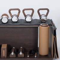 Kit de fitness multi-pièces haut de gamme : ensembles d'haltères, de barres et de kettlebells en bois, acier inoxydable et cuir pour usage domestique et commercial en salle de sport