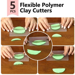 Herramientas de Acrílico para Cerámica, Juego de 5 Cortadores de Arcilla Flexibles con Rodillo de Acrílico, Suministros de Modelado de Alta Calidad para Joyería - Product Image 4