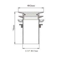 WaiiHO 018 Siphon de sol pour lavabo en laiton chromé à clapet rabattable de 3 pouces pour cuisine et salle de bain