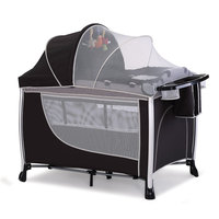 Lit bébé pliable anti-renversement sécurisé, parc de jeu pour enfants, berceau de chevet, lit bébé portable, lit de bébé avec auvent pour extérieur et parc