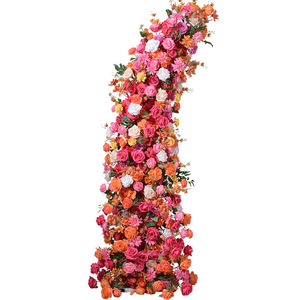 Fleurs artificielles élégantes au toucher réel pour mariage, rose vif et <span class=keywords><strong>orange</strong></span>, pour arche de fond de scène, fournitures événementielles, emballage carton - Product Image 4