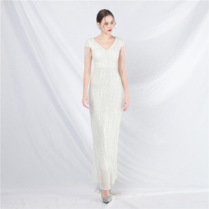 Robe de soirée S1770N 2026, nouvelle robe élégante à paillettes, style socialite, manches longues ou courtes, queue de poisson, antistatique - Product Image 4
