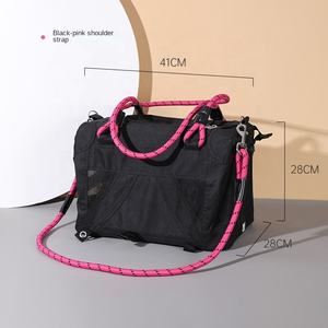 Tas Jinjing Hewan Peliharaan Lipat Dua Sisi dengan Resleting, Disetujui Maskapai Penerbangan, Terbuat dari Kain Katun, Linen, Kulit, dan Oxford - Product Image 5