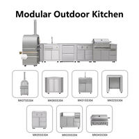 Cocina Exterior Modular de Acero Inoxidable OEM para Patio, con Parrilla de Gas Privada 2B, Anticorrosiva