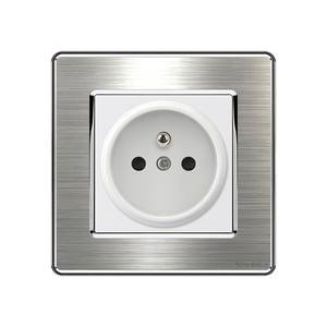 Prise murale tactile standard française en acier inoxydable européen blanc, noir, or, gris - Product Image 2