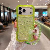 Nouvelle coque de téléphone scintillante 3-en-1 antichoc avec sangle de téléphone couleur bonbon pour Redmi Note 15 Pro 4G/14 Pro Plus 5G/Xiaomi 15