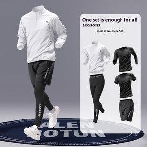 Bộ đồ thể thao nam cao cấp, chất liệu nén, nhanh khô, <span class=keywords><strong>5</strong></span> món, dùng cho tập luyện ngoài trời, phòng gym, thể dục, thoáng khí - Product Image 6