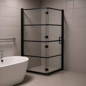 Mampara de ducha plegable ESG de 39.4x55.1 pulgadas con marco para baños pequeños - Product Image 2