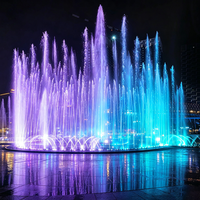 Fontaine musicale intelligente synchronisée avec jets réglables, éclairage LED multicolore et système d'effets aquatiques