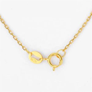 Xinfly AU750 <b>Cross</b> Plain <b>Chain</b> 18k Real Gold Necklace for Women 45cm 18inch - Product Image 2