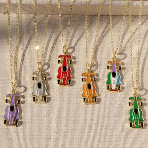 Collar con Colgante de Coche de Carreras F1 con Circonita Cúbica BD-D951, Joyería de Oro de 18K, Venta al por Mayor - Product Image 1