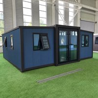 Maison préfabriquée modulaire extensible moderne à cadre noir, mini-maison de luxe, cabane de séjour en conteneur pour maison d'hôtes