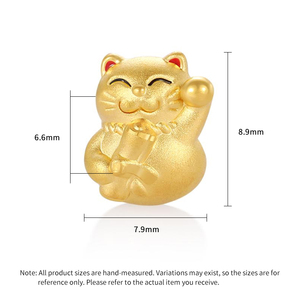 สร้อยข้อมือเคลือบสีทอง24K ทำจากทองแท้ดีไซน์หรูหราดีไซน์แบบหรูหราสร้อยข้อมือแมวนำโชคทำจากลูกปัดทองอุปกรณ์เครื่องประดับ - Product Image 2