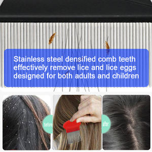 Peigne à poux de tête de protection des cheveux à prix raisonnable élimination physique des poux et des lentes peigne à puces en acier inoxydable sans lentes - Product Image 5