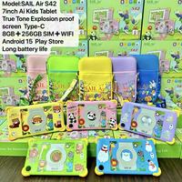 El más nuevo Sail Air S42 Kids Wifi AI Tablet PC Sim 8 + 256GB Android 15 Educación y aprendizaje para niños Tablet con funda protectora