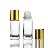 Logo personnalisé 30ml 50ml or argent noir verre huile essentielle parfum rouleau bouteille vide sur bouteille avec boule en métal