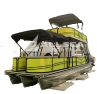 Bateaux pontons en aluminium de 9m de 30 pieds bateaux tritoon à double pont avec moteur hors-bord pour les vacances