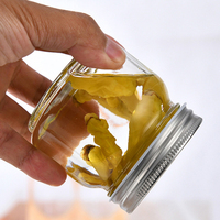 Bocaux en verre transparent de 150 ml/250 ml/380 ml/500 ml/750 ml/32 oz avec couvercles métalliques hermétiques à large ouverture, récipients de stockage alimentaire pour la cuisine
