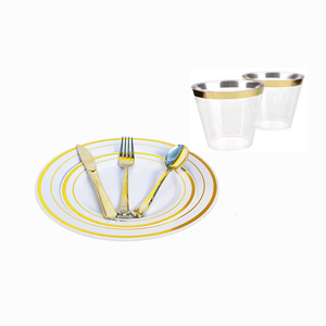 150 piezas de plata vajilla de bodas y recepciones: bufé-servicio para 25 platos desechables - Product Image 2