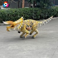 Réplica de Criatura Prehistórica Inteligente para Entretenimiento al Aire Libre, Triceratops Mecánico de Cuatro Patas, Robot Dinosaurio de Tamaño Real