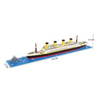 Modelo Grande del Titanic con Luz, Compatible con Otros Modelos, Regalo, Bloques de Construcción Educativos, Juguetes para Niños