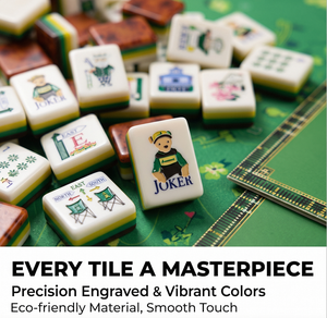 Juego Completo <span class=keywords><strong>de</strong></span> Mahjong Americano, 160 Fichas, Tema Verde Golf Masters, para *Noches <span class=keywords><strong>de</strong></span> Juego y Fiestas*, con Bolsa <span class=keywords><strong>de</strong></span> Almacenamiento y Tapete <span class=keywords><strong>de</strong></span> Juego - Product Image 4