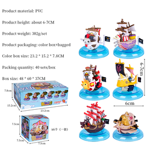 6ชิ้น/เซ็ตหนึ่งชิ้น6ซม. เรือเรือ Rover ทะเล Sunny Going Merry collect รูปปั้นของเล่นอะนิเมะ PVC ของขวัญ - Product Image 3