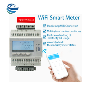 Wifi năng lượng mét RS485 3*220V/ 380V Điện áp đầu vào 3p4w <span class=keywords><strong>LCD</strong></span> hiển thị cho trường học khuôn viên trường điện đo ba giai đoạn mét - Product Image 1
