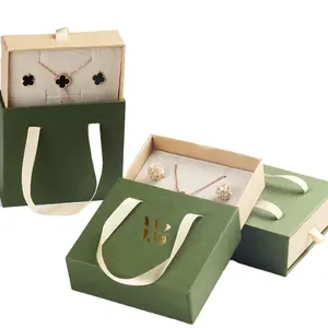 Green couleur bijouxcolliersビーズ注ぐファム高級コフレットカドゥクォークォーツストーンエメラルドブックルオレイユファッションコンテナントボックス