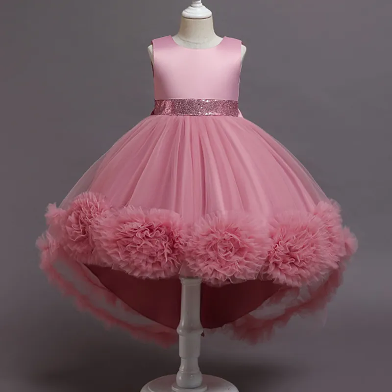 Vestido de princesa verão infantil com gola padrão floral e material de algodão para bebê festa ou aniversário