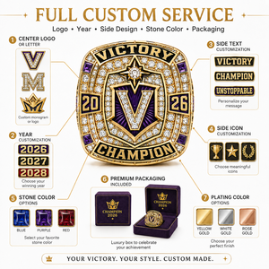 Anello Personalizzato per <span class=keywords><strong>Campioni</strong></span> di Campionati Sportivi, Incisione Personalizzata dei Record di Vittoria, Anello con Mascotte della Squadra - Product Image 6