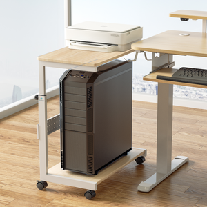 Escritorio convertible de madera para computadora, mesa portátil y plegable para computadora portátil con estante, escritorio de pie de diseño simple - Product Image 6