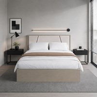 Meubles de chambre de luxe, ensemble de chambre haut de gamme, lit en bois massif pour appartement scolaire