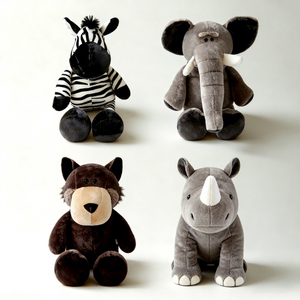 Peluche Personalizzato Super Morbido da 25cm, Animali della Giungla Imbottiti, Giocattolo Antistress Tigre Elefante Cervo <span class=keywords><strong>Leone</strong></span> con Imbottitura in Cotone PP - Product Image 1