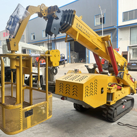 Mini-grue araignée électrique diesel à double alimentation, élévateur sur chenilles télécommandé pour projets d'installation en intérieur