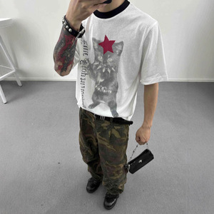 Camiseta de Algodón Juvenil con Estampado de Dibujos Animados y Logotipo Personalizado, de Alta Calidad y Precio Económico para Hombre - Product Image 5