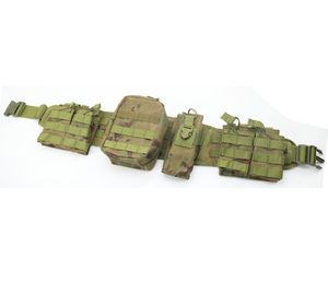 DFU122 Nouvelle Conception 2023 Ceinture Tactique MOLLE avec 4 Pochettes Accessoires Camouflage Woodland Matière Supérieure en Daim Noir Fabriqué en Chine - Product Image 5