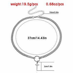 Collar de Gargantilla cruzada simple de joyería transfronteriza europea y americana para mujer diseño único que no se decolora - Product Image 5