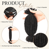 Cheveux Humains Originea 100% Non Traités Afro Twist Printaniers Bouclés Crépus en Gros 50 Grammes pour Tresses Micro Twist Extensions Capillaires