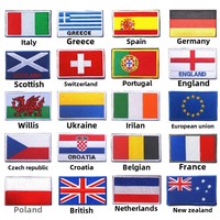 Patchs en tissu brodés à velcro drapeaux nationaux du monde entier, badges européens (Royaume-Uni, France, Allemagne) et style américain pour les États-Unis