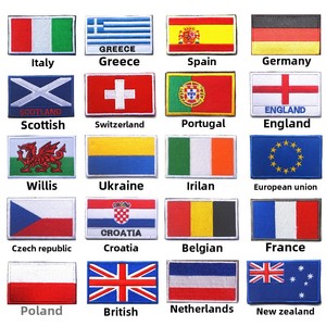 Parches de Tela Bordados con Velcro de Banderas Nacionales del Mundo Exterior: Reino Unido, Francia, Alemania y Emblemas Europeos para el Estilo Americano - Product Image 2