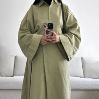 Ensemble Musulman Femme Dernier Modèle Personnalisé Couleur Unie Longueur Totale Tissu Viscose Lin Respirant Robe Chemise Musulmane Femme
