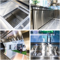Remorque alimentaire commerciale homologuée UE de 16 pieds, bleue, camion de restauration mobile pour hamburgers et pizzas avec équipement de cuisine complet sur roues, en vente