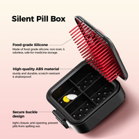 Boîte à pilules personnalisée, étanche, antichoc, 4 compartiments, avec fermeture sécurisée, silencieuse, portable, organiseur de rangement pour médicaments