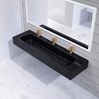 Lavabo mural moderne en acrylique à surface solide multi-vasques pour écoles maternelles, écoles et toilettes publiques
