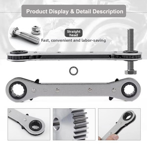 Double-Head Metric <strong>Ratchet</strong> <strong>Wrench</strong> Dual-Directional <strong>Quick</strong> Ring Spanner Chrome Vanadium Steel Labor-Saving Dual-Use Plum <strong>Wrench</strong> - Product Image 3