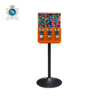 Distributeur automatique Triple tête, Machine à vendre automatique pour cadeaux carrés, bonbons, gadgets, capsules, nouvelles idées d'affaires, jouets