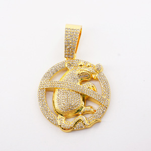 Nouveau collier pendentif souris en alliage entièrement serti de diamants, style hipster, bijoux hip hop, collier cubain, vente en gros - Product Image 5