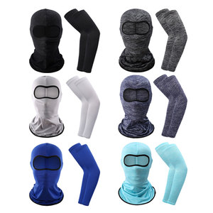 Sunscreen Face Mask And Arm Sleeves For Men Outdoor Cycling Ice Silk UV Protection Solid Color Adult Size 38 - Product Image 2